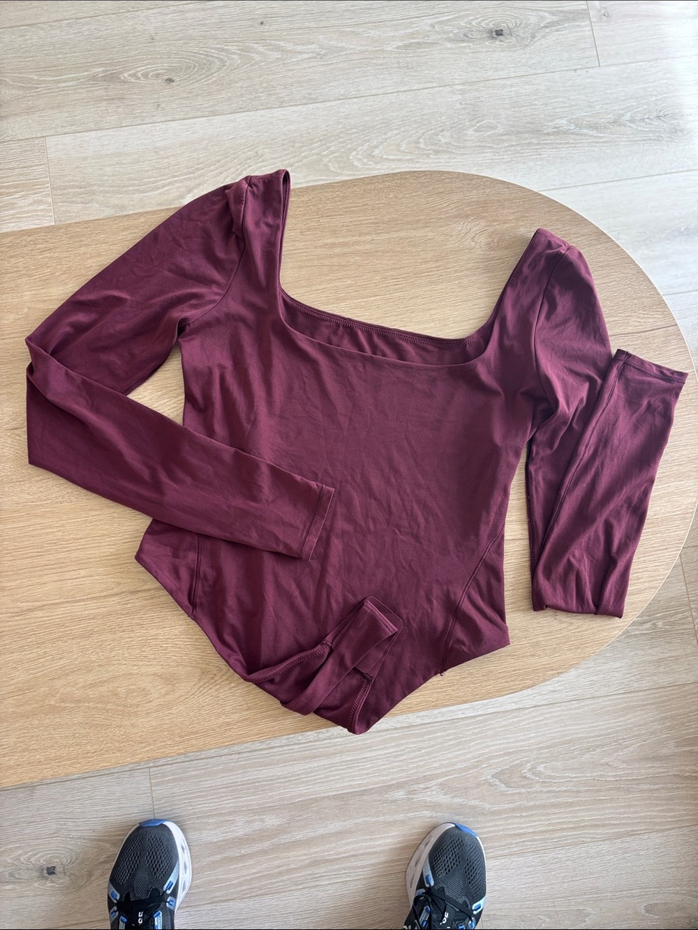 Size small Lululemon burgundy purple long sleeve bodysuit